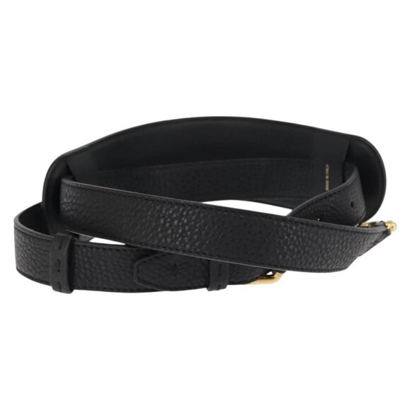 FENDI Monster Studs Shoulder Strap Leather 31.5""-39.4"" Black Gold Auth am9364 - Picture 3 of 11